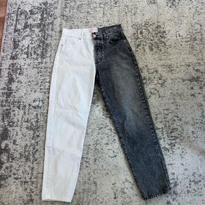 REVICE Black and White Skinny Jeans